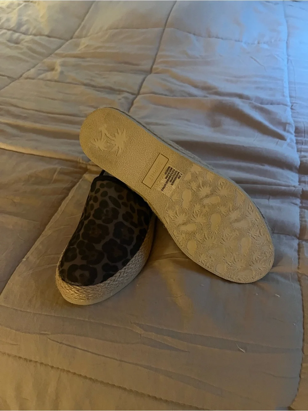 Leopard Print Espadrille Slip-Ons - Women's Casual Flats